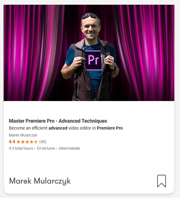 Adobe Premiere Pro Advanced Udemy course