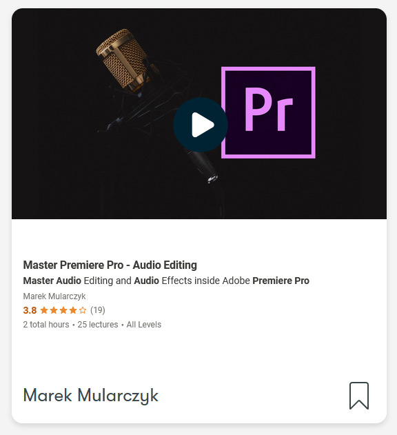 Udemy Premiere Pro Audio Editing course